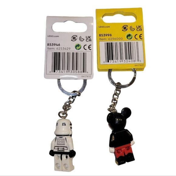 LEGO Star Wars Stormtrooper & Mickey Mouse Minifigure Keychain Mini Figure New - Picture 2 of 6